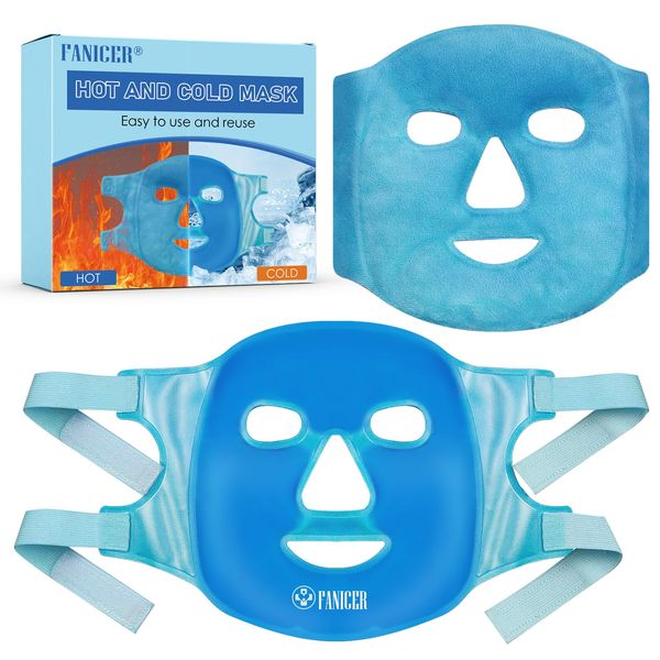 Cooling Full Face Gel Masks,Reusable Face Cold Face Ice Pack Cooling Mask,Cold Face Mask Relaxation Soothing,Cooling face mask for Stress Relief Relaxation