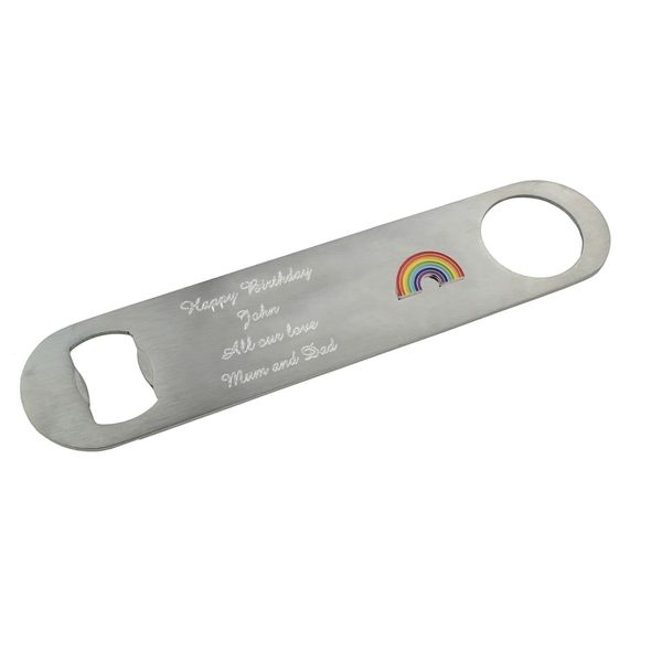 Rainbow Design Personalised Stainless Steel Engraved Bottle Opener