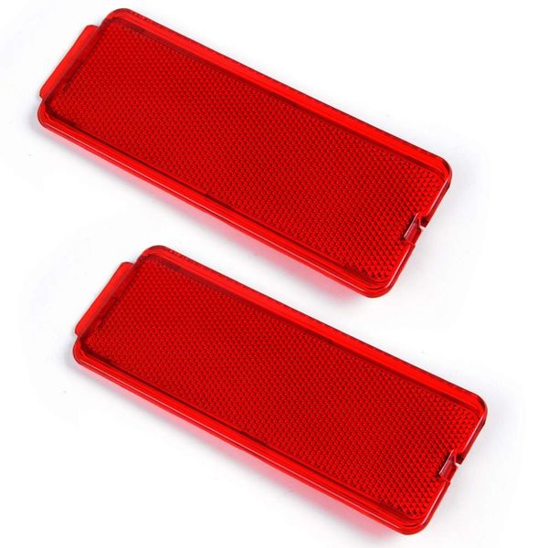 2 PCS Red Premium Interior Front Rear Door Entry Light Reflector Panels Compatible For Ford Super Duty F250 F350 F450 F550 1999-2007 / Excursion 2000-2005