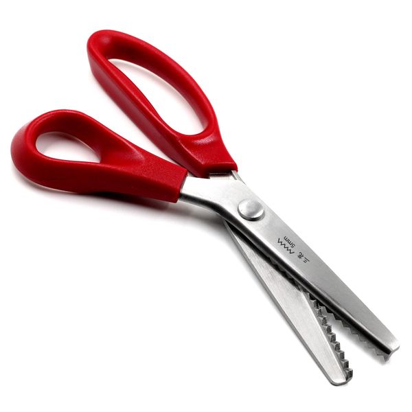 Sanhana Pinking Scissors, Easy to Grip, Craft Scissors, Triangle Knurled, 0.2 inch (5 mm), Paper, Cloth, Crafts, Wrapping