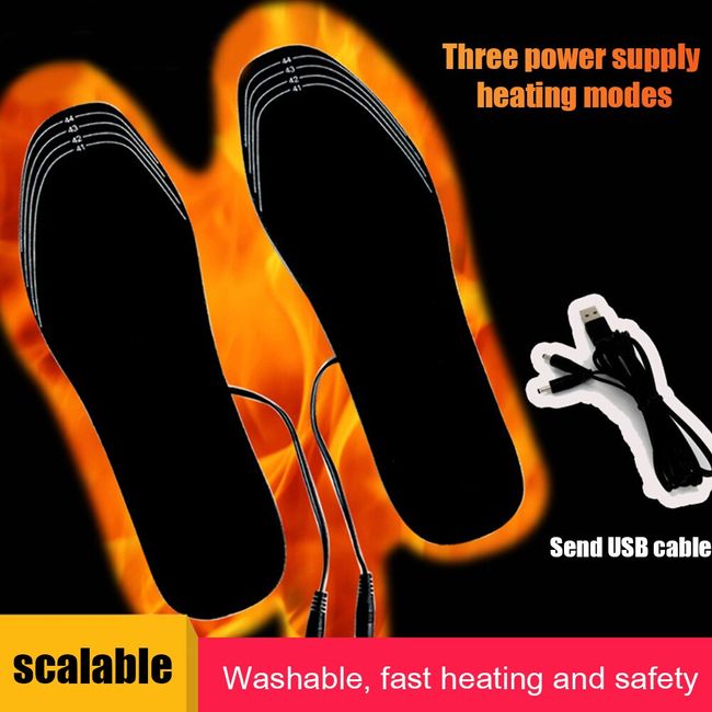 USB Electric Heated Shoe Insole Winter Warm Women Foot Pad Washable Thermal  Men Boot Mat Unisex Heating Shoe Insoles