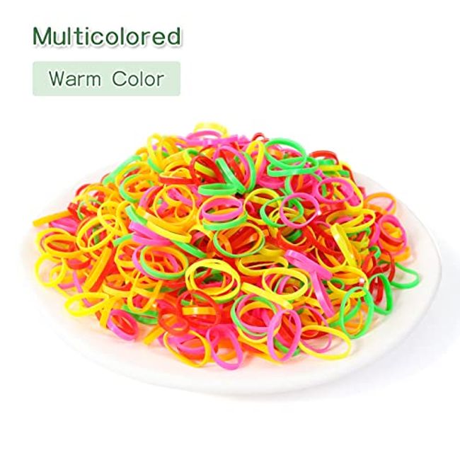 Mini Rubber Bands, Soft Elastic Bands, Premium Small Tiny Rubber Bands for  Kids Hair, Braids Hair, Wedding Hairstyle (1000 pcs, Multicolor)