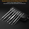7Pcs Blackhead Acne Comedone Pimple Blemish Extractor Remover NeedleTool Kit Set
