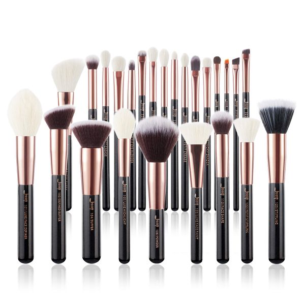 Jessup Pinselset Makeup Pinsel 25 Stück Make Up Pinsel Set Kosmetik Schmink Pinsel Augenpinsel Gesichtpinsel Lidschatten Puder Foundation Pinsel Makeup Brushes Set Schwarz Rosegold T155