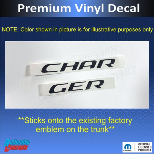 Reflective Concepts - Charger Trunk Badge Overlay Decal Stickers - 2015-2023 Charger - (Color: Gloss Black)