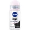 NIVEA Invisible for Black & White Roll-On Deodorant 48h Antiperspirant Roller Prevents Deodorant Stains with Antibacterial Protection 50 ml