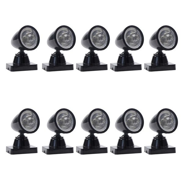 LYC18 5 pcs Model Railway Christmas Lamp Post Flood Lights O Scale LEDs NEW