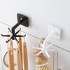 Home Accessories Self-Adhesive Waterproof 360° Rotating Folding Hook (Black 2 Packs)