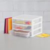 6-Pack 3 Drawer Storage Organizer, Clear Plastic Vanity Desk Drawers, White