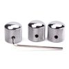 Alnicov Precision Guitar Control Knobs With (6.0MM) Dia. Shaft Pots - Set Of 3 Knurled Potentiometer Dome Knobs - Chrome