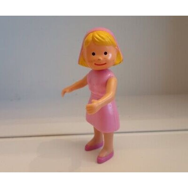 Girl Figure Pink Dress Shoes Arms & Head Move Plastic Little Tikes 3"