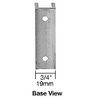 Brushed Stainless Closed Bottom Right Hand Radius Base 3/8" Glass Clip