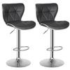 2PCS  Adjustable Bar Stools w/Shell Back Soft PU Leather Swivel Bar Stools Durab