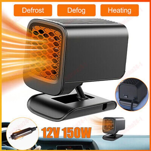 12V Portable Electric Car Space Heater Heating Fan Defogger Defroster Demister