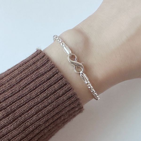 925 silver round bracelet strawberry chain simple silver bracelet