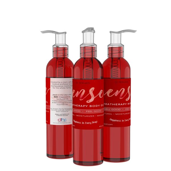 Sense Relaxing Organic Body Oil | Every Day Use Massage Oil, Aroma Therapy, Natural Skin Moisturizer |100% Hypoallergenic | Made in The USA