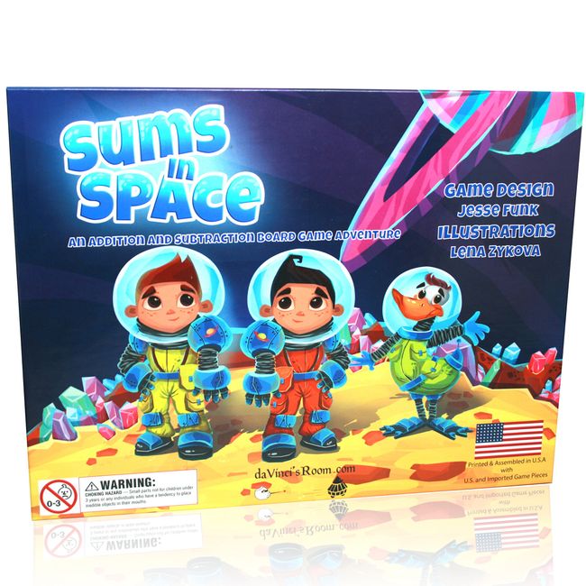 Sums in Space an Addition Subtraction Math Board Game for Kids 5-7 - First Grade Math Games, Learning Games, Educational Games, Classroom Games