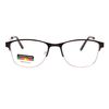 Multi-Focus Progressive Lens Glasses 3 in 1 Reader Spring Hinge Metal Brown +1.5