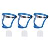 uxcell Blue Full Safety Face Shields with 3Pcs Grey Lens & 30Pcs Filter Gaskets