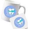 Flox Creative Ceramic Mug and Coaster Visit from Tooth Fairy Both Sides