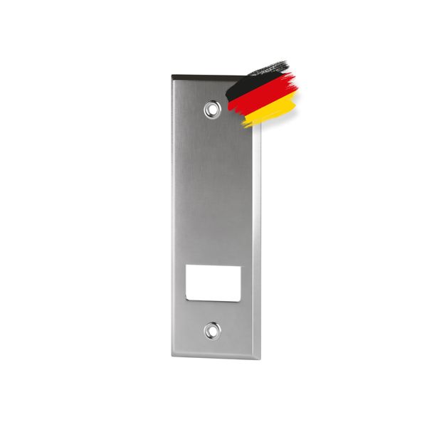 BAUHELD® Rolladengurt Abdeckung Metall - 160mm Lochabstand [1 Stück] - Maxi Unterputz Gurtwickler-Blende Feinblech [Made in Germany] - Rolladen Abdeckplatte für Rollladengurt 23mm - Chrom