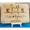 Engraved Couple Personalized Monogram EST year on Bamboo board Desk Decoration