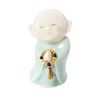 Mini Urn Praying Jizo Keepsake Mino Ware Urn Case with Secure Memorial Capsule (Blue)