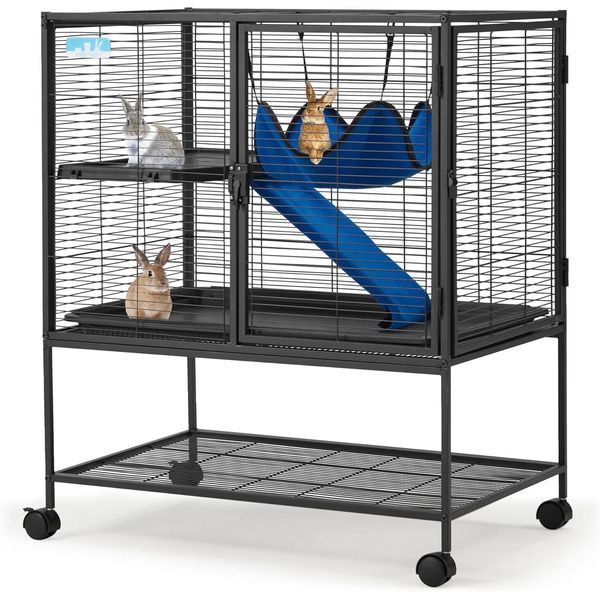 HABUTWAY 36.5''H Large Metal Rolling Ferrets Cage 2-Tiers Small Animal Cages