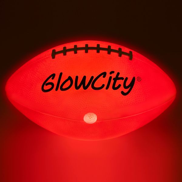 GlowCity Glow in The Dark Football - Light Up, Official Size Footballs - LED Lights and Pre-Installed Batteries Included﻿