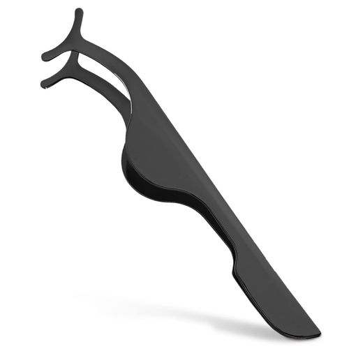 Sibba False Lash Tweezers 1 Piece Volume Eyelash Extension Wear Remover Curler Applicator Tool Non-Slip Handle Holder Tools Eye Makeup Curved Tip Clip Set Clamp