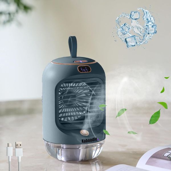 Portable Evaporative Air Cooler Fan, Humidifier Aqua-Cooling Mist Technology,