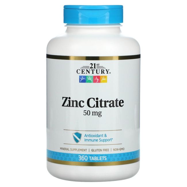 21st Century 21st Century Zinc Citrate 50 mg 360 Tablets 150818, 60 EA -Selected dose takes precedence over photo.