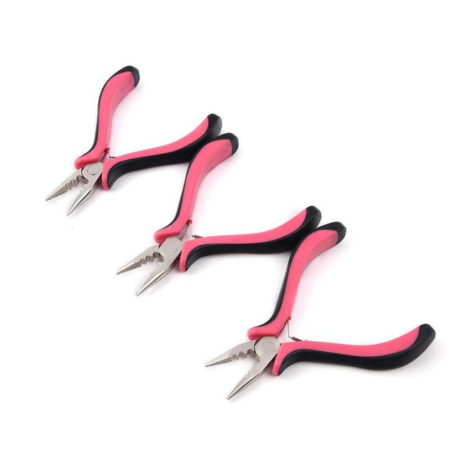 1pcs Hair Extension Plier 3 Hole Mini Pliers Stainless Steel Wig