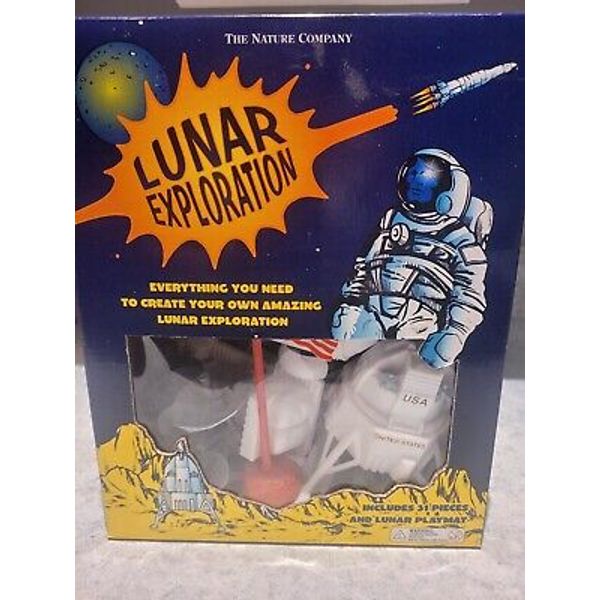 1997 Vintage Lunar Exploration Toy Set by The Nature Co. Open Box Includes Mat