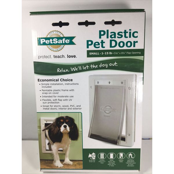 PetSafe Premium Plastic Pet Door White, Small PPA00-10958 / 40099B, 7 1/2”x11”