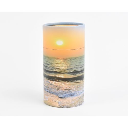 Scattering Ashes Urn, Scatter Tube, Eco-friendly Biodegradable Cremation Urn (Beach Sunset Extra Small)