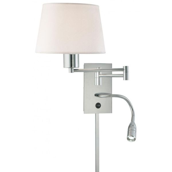 George Kovacs P478-077, Georges Reading Room, 2 Light Swing Arm Wall Sconce, Chrome