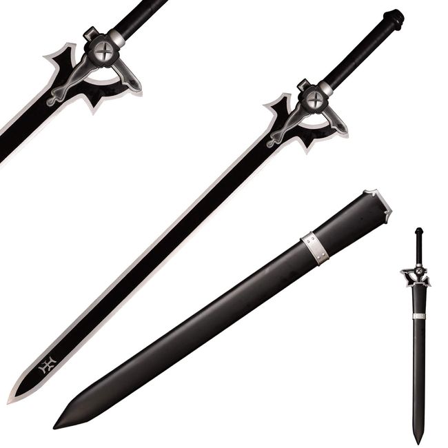 Sword fort SAO Elucidator Sword Handmade Cosplay Japanese Anime Sword,Stainless Steel Black Sword