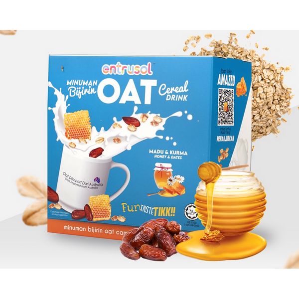 4 Packs ENTRUSOL OAT CEREAL Drink Honey Coffee Diet 40's X 30G FREE SHIPPING