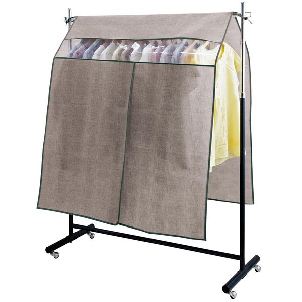 Como Life Dust Protection Hanger Rack Cover [Size: Width Approx. 39.4 x 47.2 inches (100 x 120 cm)] Hanger Rack Cover, Pipe Hanger Cover, Clothes Cover, Caster Cover, Dust Prevention, Transparent