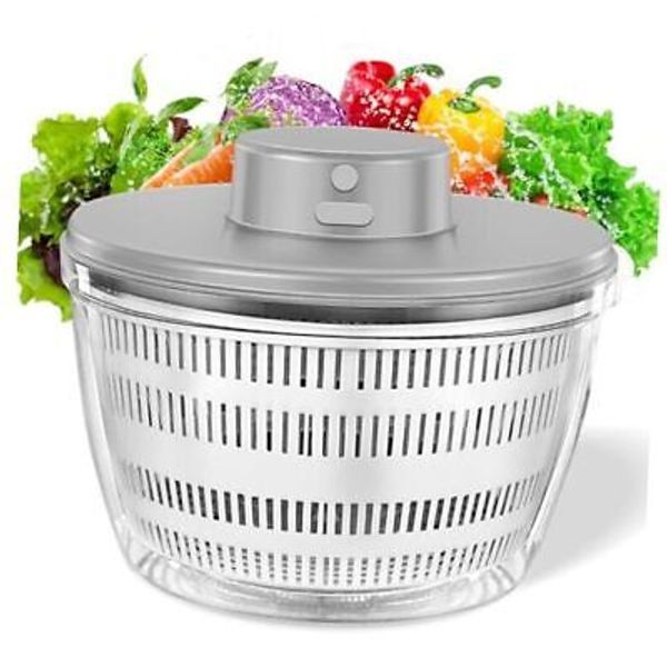 Large Salad Spinner 4.3 Qt, 10s Super Quick Auto Dehydration, Easy Press