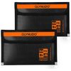 2 PACK Small Fireproof Document Bag Money Bag for Cash with Waterproof Zipper