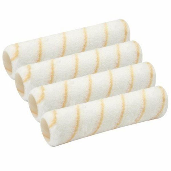 4 Pcs Reusable Paint Roller Covers 9" x 3/8" Nap Washable PVC Plastic Core NEW