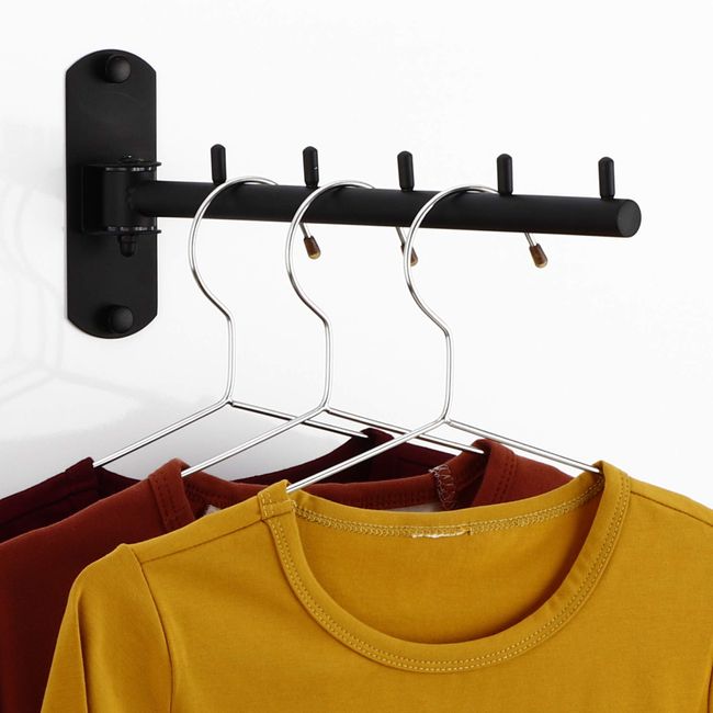 Zivisk 2 Pack Folding Wall Mounted Clothes Hanger Rack with Swing Arm  Stainless Steel Heavy Duty Coat Hook for Bathroom, Bedroom