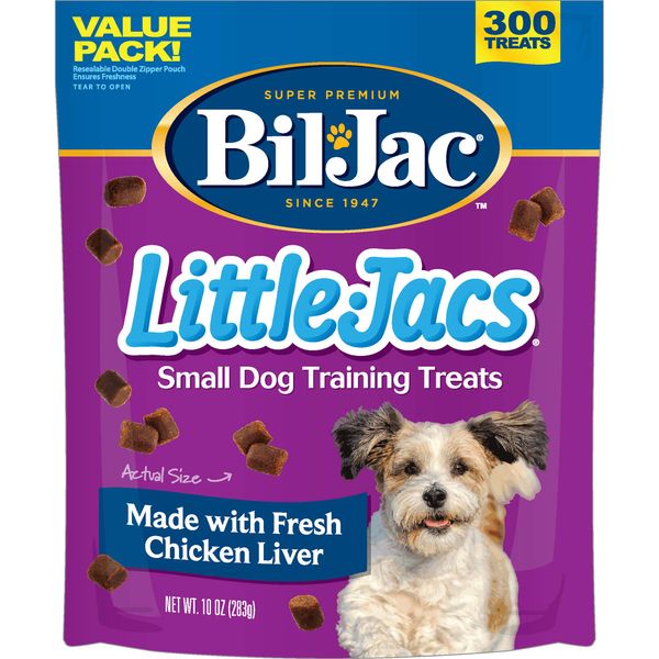 Bil-Jac Little Jacs Small Dog Training Treats - Soft Chicken Liver Dog Treats for Puppy Rewards - Real Chicken, No Fillers, 10oz Resealable Double Zipper Pouch