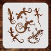 Geckos Stencil, 6.5 x 6.5 inch - Mixed Media Lizard Reptile