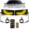 2 pcs 6.81 * 2.75in Programmable LED Devil Eyes for Windshield, Flexible Soft Screen Sign, Bluetooth APP Control for Car Windows