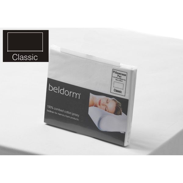 Belledorm 100% Combed Cotton Jersey Memory Foam Fitted Sheet Single in White 15-25cm
