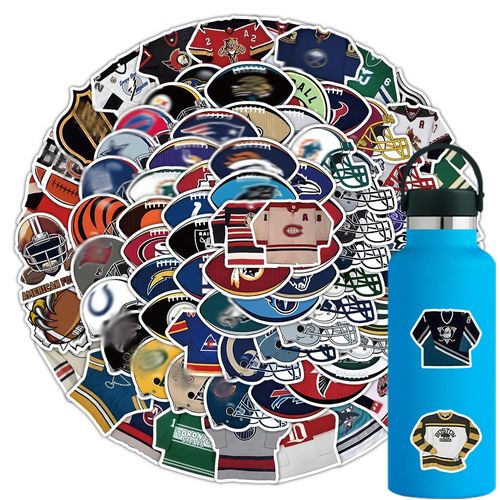 104cs Football Stickers Pack for Helmet Water Bottles Rugby Decal Decoration Sticker for Boys，Waterproof Decals for Laptop，Computer，Phone Case，Car，Guitar，Bumper，Skateboard，Gifts for Adults Teens