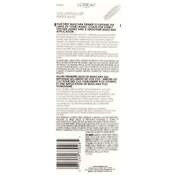 L'Oreal Paris Voluminous Primer Mascara, White Primer, 0.24 fl. oz.